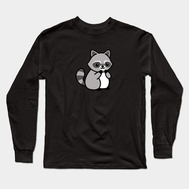 Raccoon Long Sleeve T-Shirt by littlemandyart